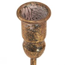 Artikel Goldener Stabkerzenhalter im Antik-Look, Metall, für 4 Kerzen, 18x18cm H16,5cm