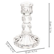 Artikel Kerzenhalter Glas transparent 12cm 2er-Set Tischdekoration