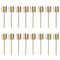Artikel Mattgoldene Stabkerzenhalter Ø24mm 11cm zum Stecken - Festliche Tischdekoration im 16er Set