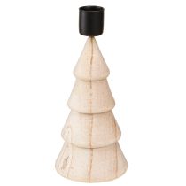 Stabkerzenhalter Holz Tannenbaum Natur H16cm Weihnachten 2er Set