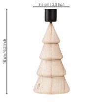 Artikel Stabkerzenhalter Holz Tannenbaum Natur H16cm Weihnachten 2er Set