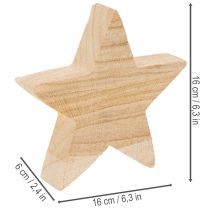 Artikel Holzstern Kerzenhalter 16 cm Natur mit Metallhalterung für Stabkerzen