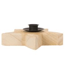 Artikel Holzstern Kerzenhalter 16 cm Natur mit Metallhalterung für Stabkerzen