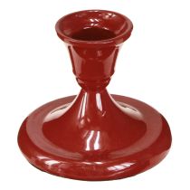 Artikel Stabkerzenhalter Rot Metall Ø8,5cm H7cm - Ideal für stilvolle Dekoration