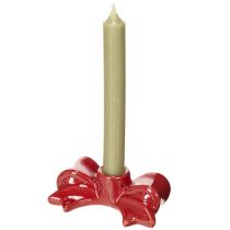 Artikel Keramik-Kerzenhalter Schleifenform Rot für Stabkerzen 11 cm 2 Stück