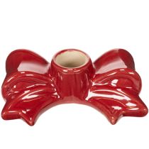 Artikel Keramik-Kerzenhalter Schleifenform Rot für Stabkerzen 11 cm 2 Stück