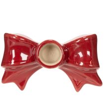 Artikel Keramik-Kerzenhalter Schleifenform Rot für Stabkerzen 11 cm 2 Stück