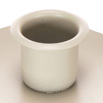 Artikel Kerzenhalter Stern aus Metall mit Holzsockel 20 cm Silber/Natur für Stabkerzen bis 21 mm