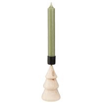 Artikel Stabkerzenhalter Tannenbaum Holz Natur H13cm 4er Set als Weihnachtsdeko