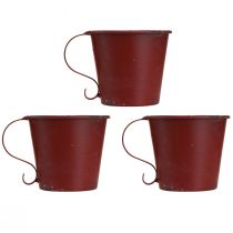Artikel Stabkerzenhalter Vintage Tasse Weinrot Metall 3er-Set für Tischdeko