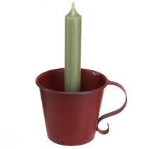 Artikel Stabkerzenhalter Vintage Tasse Weinrot Metall 3er-Set für Tischdeko