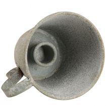 Artikel Stabkerzenhalter Metall Grau im Tassen-Design Vintage Ø9,5cm H8cm Set
