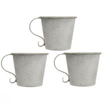 Artikel Stabkerzenhalter Metall Grau im Tassen-Design Vintage Ø9,5cm H8cm Set