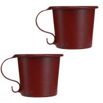Artikel Metall-Stabkerzenhalter Weinrot im Shabby Chic für Tischdeko Ø7cm H6cm 2er-Set