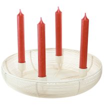 Artikel Stilvoller Stabkerzenhalter Creme Ø29cm für 4 Kerzen - Advents- und Weihnachtsdeko