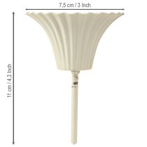 Artikel Kerzenhalter mit Einsteckspieß für Stabkerzen 11cm Weiß Kunststoff 4er-Set