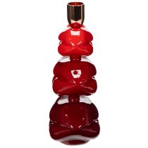 Artikel Kerzenständer Polyresin Lippenform 21cm Rot/Gold für Innenbereich
