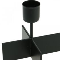 Artikel Kerzenständer Schwarz, Kerzenhalter Adventskranz 40cm H8cm