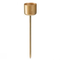 Artikel 12er Set Stabkerzenhalter Mattgold, 22mm Ø, H10,5cm, perfekt für Dekoration & Events