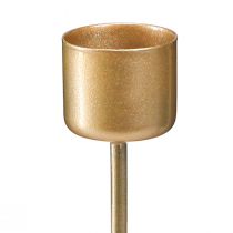Artikel 12er Set Stabkerzenhalter Mattgold, 22mm Ø, H10,5cm, perfekt für Dekoration & Events