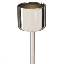 Artikel Silberner Stabkerzenhalter zum Stecken Ø22mm 10,5cm 12er-Pack für festliche Dekoration