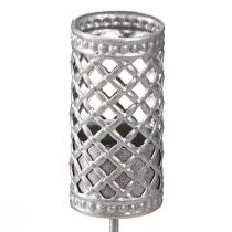 Artikel Steckbarer Stabkerzenhalter Silbergrau Ø24mm H10cm für Tischdeko & Events 4 Stück