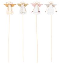 Artikel Dekostecker Holzengel 31cm Schutzengel Figur mit farbigen Flügeln 12St Innenbereich