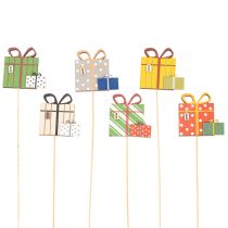 Artikel Pflanzenstecker Holz Geschenkpaket 31cm bunt 12 Stück