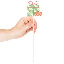 Artikel Pflanzenstecker Holz Geschenkpaket 31cm bunt 12 Stück