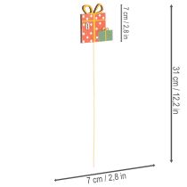 Artikel Pflanzenstecker Holz Geschenkpaket 31cm bunt 12 Stück