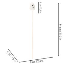 Artikel Geisterfiguren auf Holzstab 54cm Weiß Orange Halloween 8 Stück