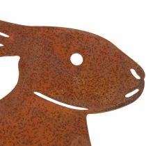 Artikel Gartenstecker Hase 100cm aus Metall mit Rostoptik für Beete und Deko im Set