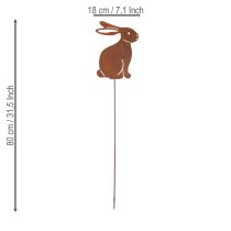 Artikel Osterhase Gartenstecker aus rostigem Metall 80 cm für langlebige Frühlingsdeko