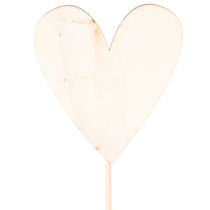 Artikel Herzstecker aus Holz mit Schriftzug "Für Dich" 31 cm, Natur, Rosa, Weiß, 12 Stück