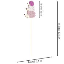 Artikel Deko-Stecker Holz Igel-Familie 34cm 12 Stück bunt für Innen und Außen
