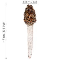Artikel Künstlicher Morchel-Pilz Stecker Keramik 13cm Braun 2 Stück