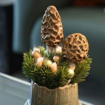 Artikel Künstlicher Morchel-Pilz Stecker Keramik 13cm Braun 2 Stück