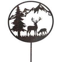 Artikel Dekostecker Metall Hirsch Kiefer 100cm schwarz rostrot
