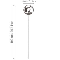 Artikel Dekostecker Metall Hirsch Kiefer 100cm schwarz rostrot