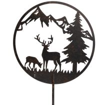 Artikel Dekostecker Metall Hirsch Kiefer 100cm schwarz rostrot