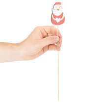 Artikel Dekostecker Weihnachtsmann Holz 31cm Rot Weiß Grau 12 Stück Innenbereich