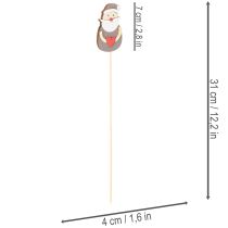 Artikel Dekostecker Weihnachtsmann Holz 31cm Rot Weiß Grau 12 Stück Innenbereich