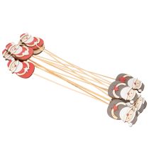 Artikel Dekostecker Weihnachtsmann Holz 31cm Rot Weiß Grau 12 Stück Innenbereich