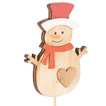 Artikel Holzstecker Schneemann 31cm bunt natur 12er-Set für Blumengestecke und Innenraumdeko