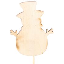 Artikel Holzstecker Schneemann 31cm bunt natur 12er-Set für Blumengestecke und Innenraumdeko