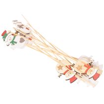 Artikel Holzstecker Schneemann 31cm bunt natur 12er-Set für Blumengestecke und Innenraumdeko