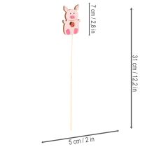 Artikel Dekostecker Holz Schweinchen 31cm 16-teilig mehrfarbig