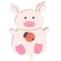 Artikel Dekostecker Holz Schweinchen 31cm 16-teilig mehrfarbig