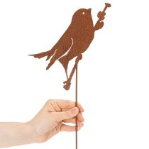 Artikel Gartenstecker Vogel Edelrost Metall 52cm Braun