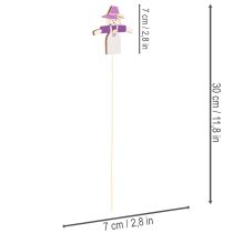 Artikel Holzstecker Vogelscheuchen 30cm bunt gemischt 12 Stück für Dekoration